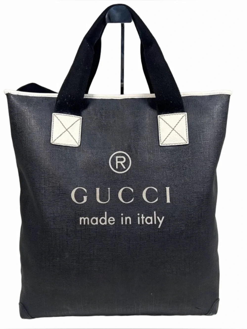 Vintage Gucci Black Canvas Tote 2way Bag